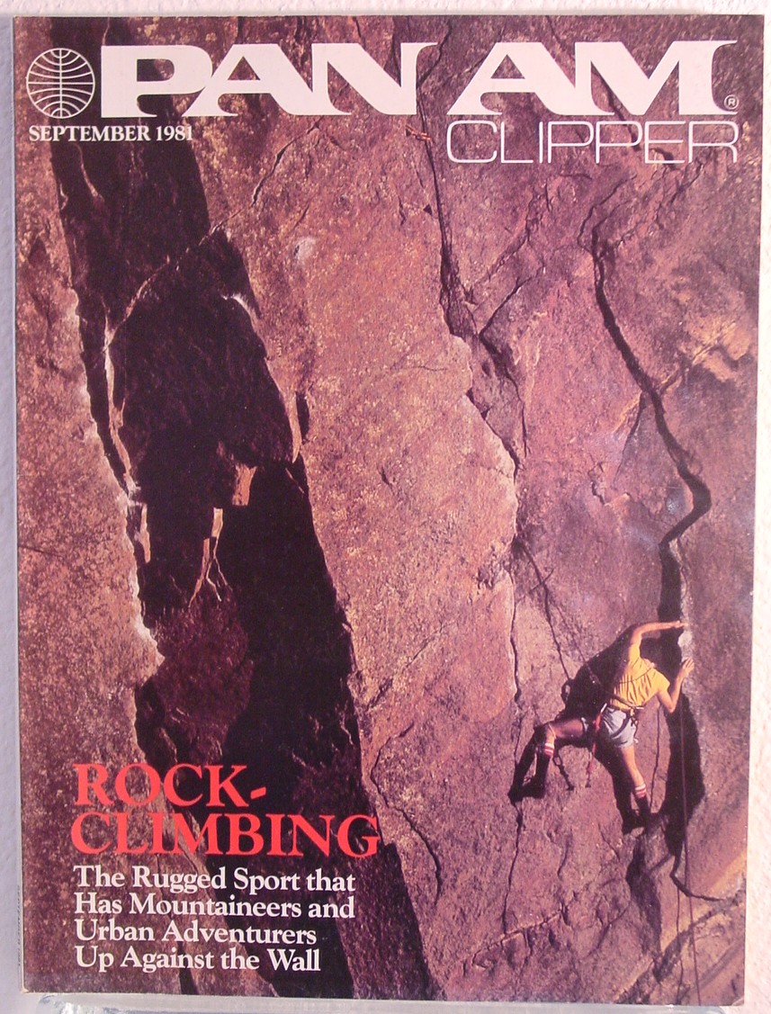 1981 September Clipper in-flight Magazine with a cover story on rock climbing.